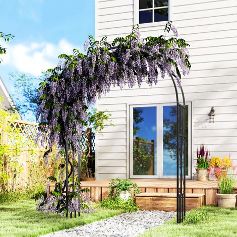 Arche de jardin en acier arceau à rosiers pour plantes grimpantes pour décoration de cérémonie150 x 40 x 223 cm noir