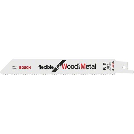 Lama Bosch S 922 HF, flessibile per legno e metallo, confezione da 100 pz.