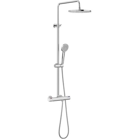 Colonne de douche thermostatique télescopique modèle Victoria T-Plus, 59,5 x 25,4 x 117 cm, couleur métallique (référence : A5A2C18C00) (1/2)