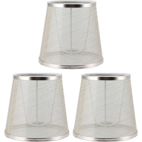 GARRYFIZH Lot de 3 abat-jour en tissu E14 Meson, style européen moderne, dorés, pour lustre à bougie. (1/5)