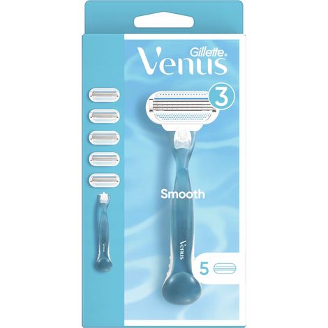 Maquinilla de afeitar Gillette Venus Smooth para mujer + 5 cuchillas de repuesto (1/5)