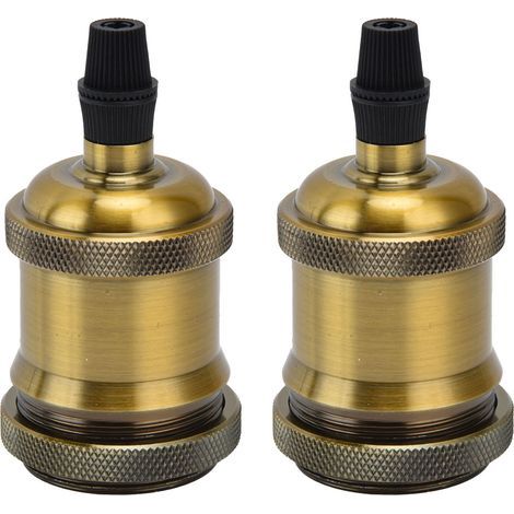 2 pièces douille de lampe rétro, support en aluminium vintage, accessoires DIY pour ampoules E26/E27, couleur bronze jaune