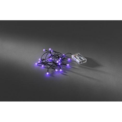 LED Globelichterkette,Timer, 20purpur LED,batterieb.,schw.K