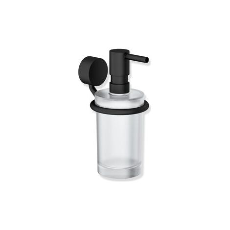 Porte-savon en verre avec support Sys 815 Sch. mat, verre satiné, fixation adhésive noire tma