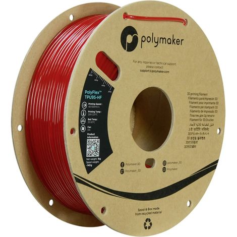 [GEBRAUCHT] B-Ware Polymaker Filament Druckmaterial Tpu Poly Flex Flexibel Rot 3 D Druck 2.85 Mm 1 Kg