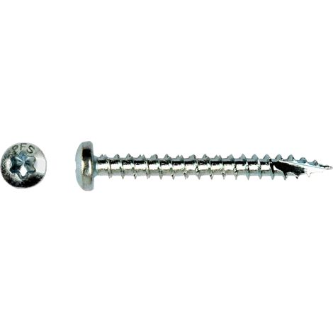Vis bois TEKOR Tête ronde TR TORX T25 5X30 Filetage total Pointe antifendage type 17 Acier zingué - 1 pièce (1/2)