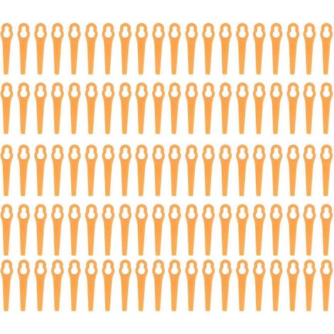 100 lames de coupe en plastique, accessoires pour coupe-bordures, pièces détachées, cisailles de jardin manuelles, orange