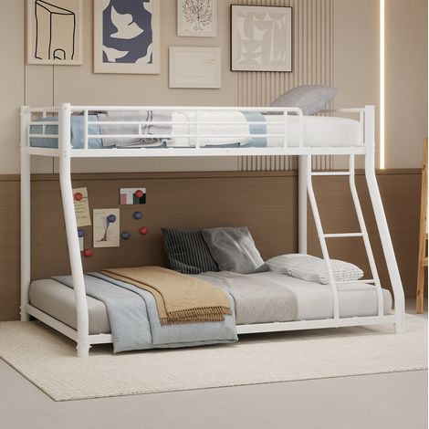 lit superpose adulte gain de place 90x190 140x190 blanc HAVRYA (1/5)