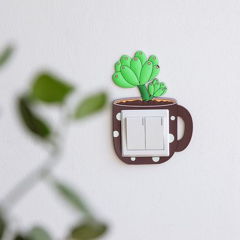 Autocollant lumineux souple à motif de dessin animé pour interrupteur, décoration pour salon et chambre à coucher (Pachyveria Pachytoides). (1/5)