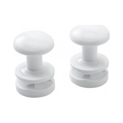 Thermor – Patères rondes blanches lot de 2 – Fixation murale pour espaces confinés – Pour bois dur et teck – Qualité certifiée fabriqué en France (1/5)