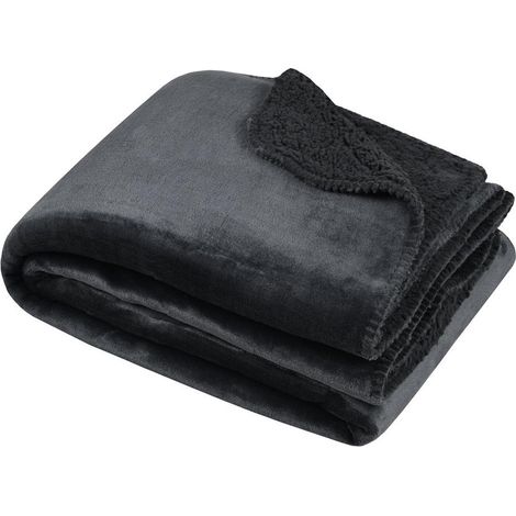 Plaid uni 130 x 160 cm Douillet anthracite