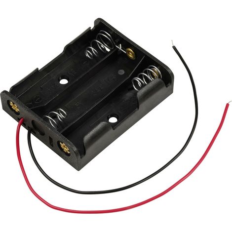 TRU COMPONENTS TC-13220624 Support de pile 3x LR6 (AA) raccordement par fils (L x l x H) 57.8 x 46.5 (1/2)