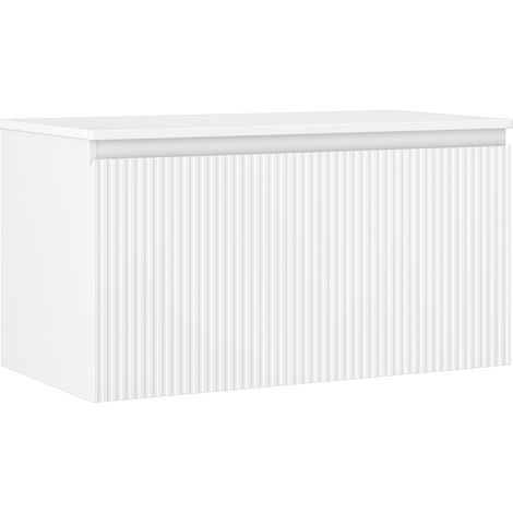 Mexen Rivel Badschrank 90 cm mit Arbeitsplatte, 1 Schublade, gerillt, weiß matt - 91A20-09047-1-BFC01