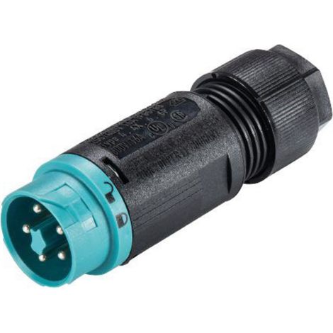 Wieland Electric 46.052.4553.6 Rundstecker Stecker, gerade Gesamtpolzahl: 4 + PE Serie (Rundsteckver