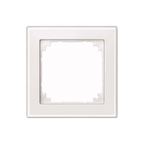 Plaque de finition M-Smart 1 poste blanc mat pour installation électrique, finition lisse et discrète, compatible avec les systèmes de montage standard