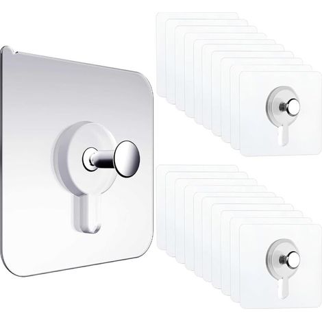 20pcs Self Adhesive Picture Hooks - Adhesive Hooks for Hanging Pictures without Drilling - Transparent Hooks for Photos, Posters and Decorative Paintings