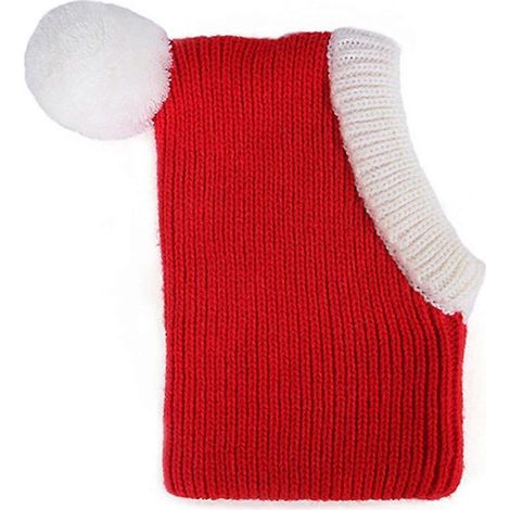 Gorro navideño para perro, gorro de ganchillo, gorro divertido para mascotas con pompón, rojo y verde. (1/5)