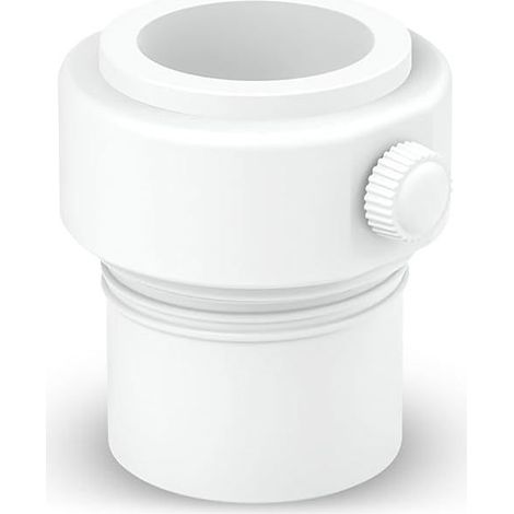 Deux adaptateurs blancs pour bases de parasols de piscine, compatibles avec les mâts de parasol de 3,8 cm et 3,4 cm de diamètre. (1/5)