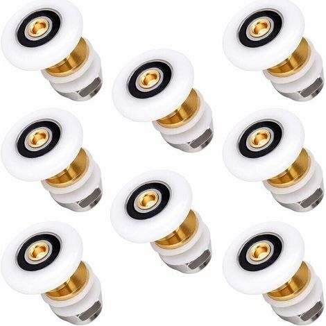 Lot de 8 pices Roulette Porte Coulissante Douche Roulette Douche de rechange pour Rouleau 25mm, (1/4)