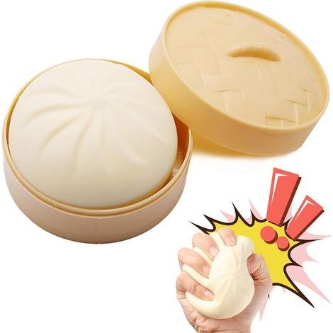 Stressball zum Drücken, Stressabbauball, 1 Stück Brötchen-Quetschball, Sen