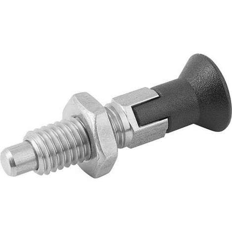 KIPP Arretierbolzen ECO GR.9 D1=M06 D=3 Form D M. Rastnut M. Kontermutter Edelstahl (1/3)