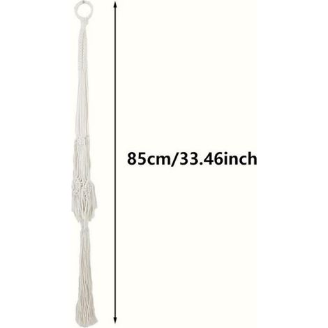 Ensemble de 3 paniers suspendus tressés, parfaits pour les plantes d'intérieur — Jardinières suspendues artisanales de style bohème, idéales pour les plantes d'intérieur et la décoration (Blanc) (1/5)