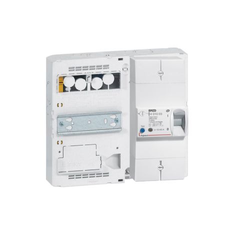 Legrand - Platine avec Disjoncteur branchement EDF 15/30/45A - Su00e9lectif - 500mA - 1P+N - Ru00e9f : LEGPLATDB45 (1/5)