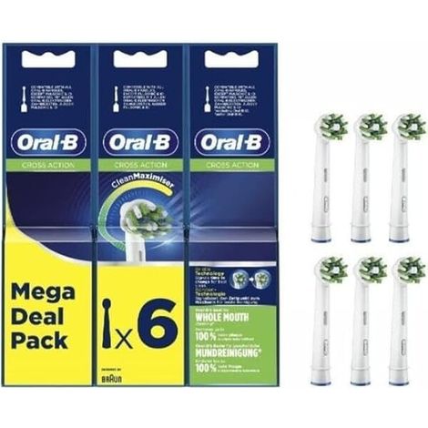 Ersatzbürstenkopf für Oral-B Pro Cross Action, 6 Stück