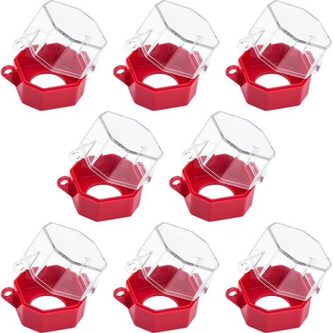Lot de 8 couvercles transparents pour boutons d'arrêt d'urgence, 55 mm x 55 mm x 77 mm, en plastique, avec base amovible, pour la maintenance de la sécurité électrique industrielle. (1/5)