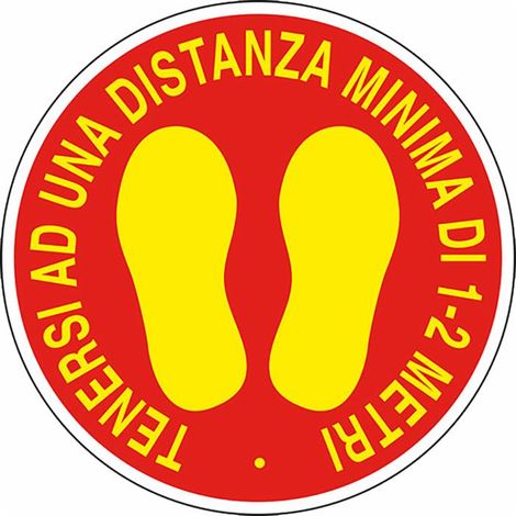 Segnaletica adesiva Covid-19 distanza 1m