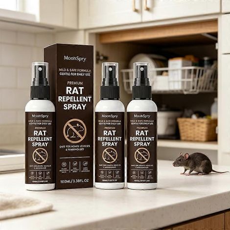3 piècesBrume répulsive écologique contre les rongeurs, spray doux à base d'extraits de plantes pour une protection multi-scènes intérieure et extérieure (1/5)