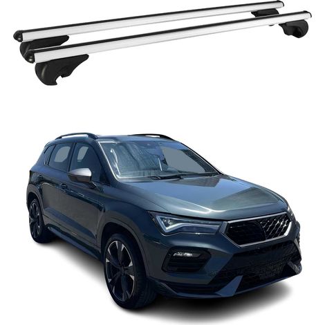 OMAC Aluminium Dachträger Querträger für Cupra Ateca 2016-2026 – TÜV / DIN 75302:2019 – Abschließbar – Max. 75 kg – 2 Stangen Silber (1/5)