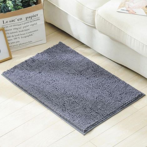 Tapis De Salle De Bain - Microfibre Absorbant - Dos Anti-Dérapant En PVC - Lavable En Machine - Rectangulaire - 50 X 80 Cm - 1 Pièce (1/5)