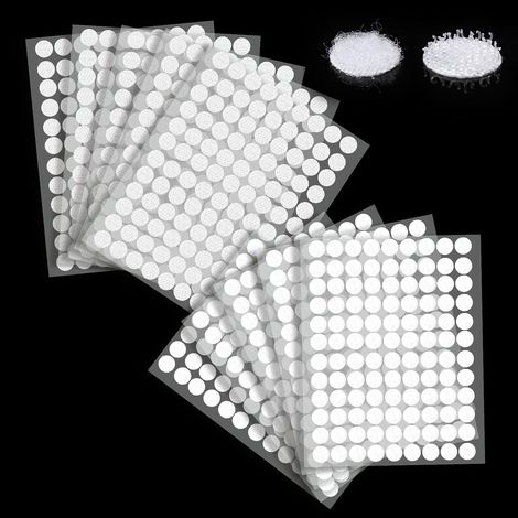 1080 pièces d'autocollants à gratter ronds, 540 paires de pastilles Velcro de 10 mm, pastilles adhésives, crochets et boucles, autocollants à gratter auto-adhésifs pour bricolage, loisirs créatifs, et