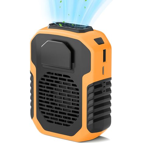 Portable Wearable Fan Hand with 24H of Working Time, 3 Speeds Strong Airflow, Personal Fan for Travel, Mountain Climbing, Work, Outdoor, Yellow (1/5)