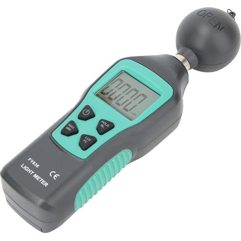 Compteurs de lumière, illuminomètre portable 0-200000 écran LCD avec rétroéclairage et pochette de rangement pour lampes, élevage, laboratoire et bureau, etc (1/5)
