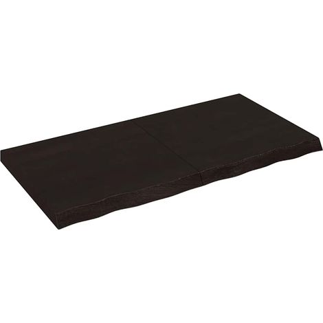 Étagère murale-Étagère flottante-Étagère de rangement suspendue marron foncé bois chêne massif traité 149204 (1/5)