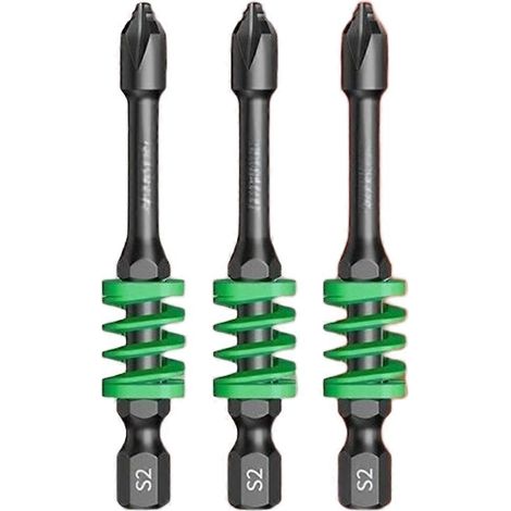 Greener Magnetische Schraubendreherbits, rutschfest, stoßfest, Phillips-Schlagbits, Sechskantschaft, legierter Stahl, Kreuzschlitzbits, 65 mm, 3 Stück (1/5)