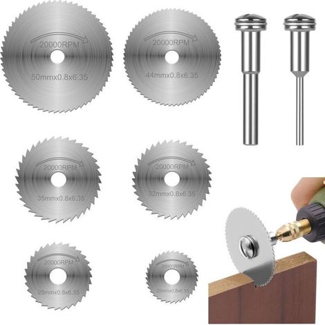 Trennscheiben für Rotationswerkzeuge, Scheibenbohrerblätter, HSS, Mini-Diamanttrennscheiben, Mini-Schneidwerkzeuge mit 2 Verbindungsstangen zum Schneiden von Metall, Holz und Kunststoff