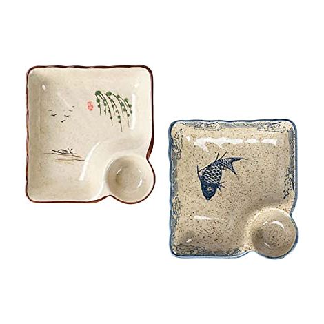 Assiette À Raviolis - En Porcelaine - 19 cm - Pour Sushi Et Apéritif - Lot De 2 (1/5)