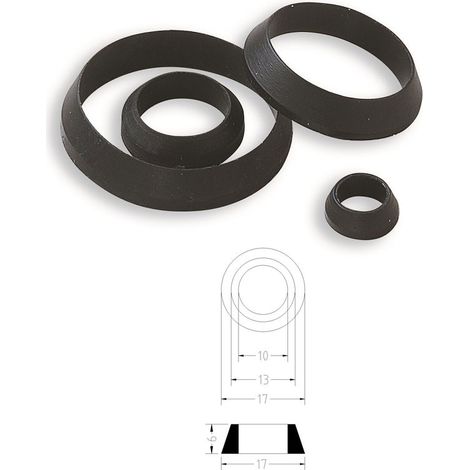 Guarnizione gomma nera sezione conica per raccordi 1"1/4x32 129900GN32 - -  GIUSEPPE TIRINNANZI - -