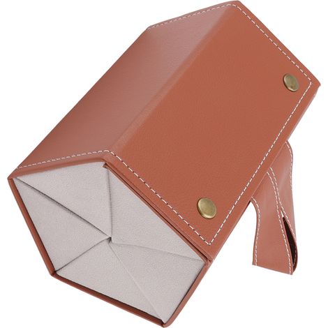 Étui à lunettes organisateur multifonction, plusieurs fentes en cuir PU pour voyage, rangement pour lunettes et bijoux, marron (1/5)