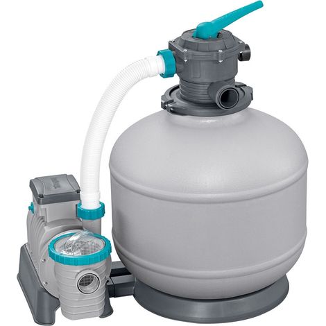 TrAdE Shop Traesio - Pompa Di Filtraggio A Sabbia Con Timer Manometro 11.355l/h Per Piscine Fuori Terra 58486 - (1/5)