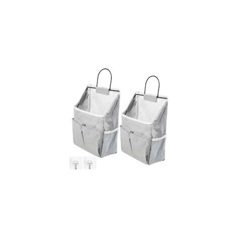 Set di 2 borse portaoggetti da appendere alla parete con tasche, stile minimalista, ideali per cucina, camera da letto e dormitorio - Crezuo