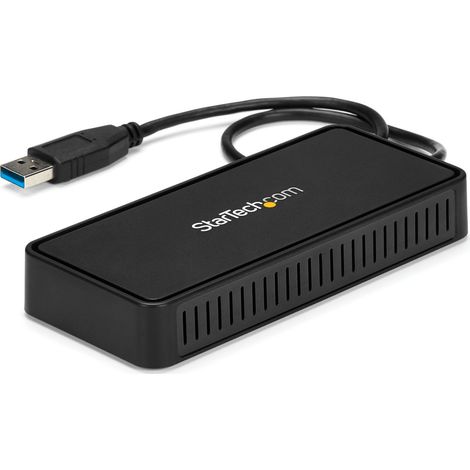 StarTech.com USB 3.0 Mini Dock - Dual Monitor USB-A Docking Station con DisplayPort 4K 60Hz e Gigabit Ethernet - Cavo di 30 cm - Adattatore portatile USB 3.1 Gen 1 Type-A per notebook/laptop (1/4)