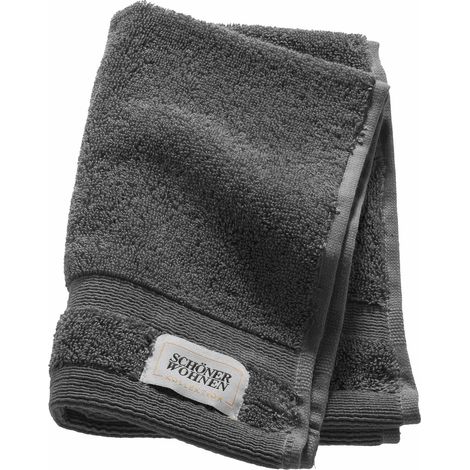 SCHÖNER WOHNEN Toalla para invitados CUDDLY - 1 unidad 30x50 cm, gris