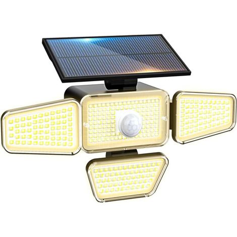 Solarleuchte für den Außenbereich mit Bewegungsmelder, 318 LEDs, [1 Stück] Solarlampe mit 3 Modi, wasserdichte Solarbeleuchtung für Garten, Garage, Hof [Warmweiß] (1/5)