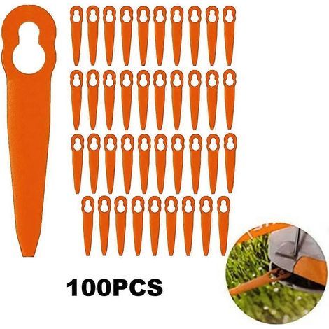 100 lames de coupe ABS pour tondeuses STIHL Polycut 2-2 – pièces détachées (1/5)