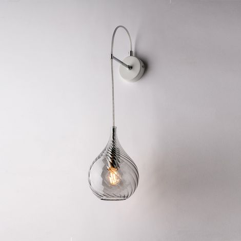 Bonetti Illumina -  Pluvia - Wandleuchte aus Eisen mit grauem Pyrexglas 1 Licht .14 - P.21 - BL264-AP1-GR