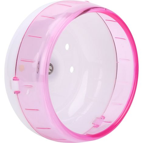 Roue d'exercice ultra silencieuse en plastique pour petits animaux de compagnie comme les hamsters, les cochons d'Inde et les chinchillas (rose) (1/5)
